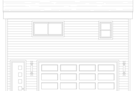 Exterior - Rear Elevation for Southern House Plan #932-1309 - 1 bed, 1 bath