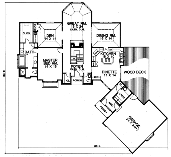 House Plan Design - Tudor Floor Plan - Main Floor Plan #1001-120