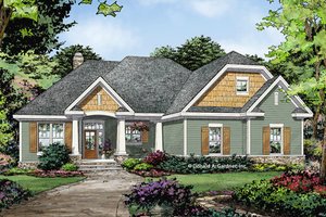 Ranch Exterior - Front Elevation Plan #929-1012