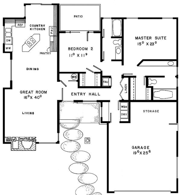 Home Plan - Contemporary Floor Plan - Main Floor Plan #60-984