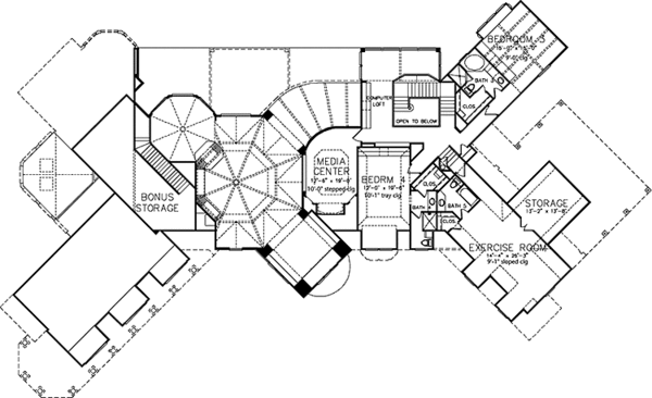 House Design - European Floor Plan - Upper Floor Plan #1021-9