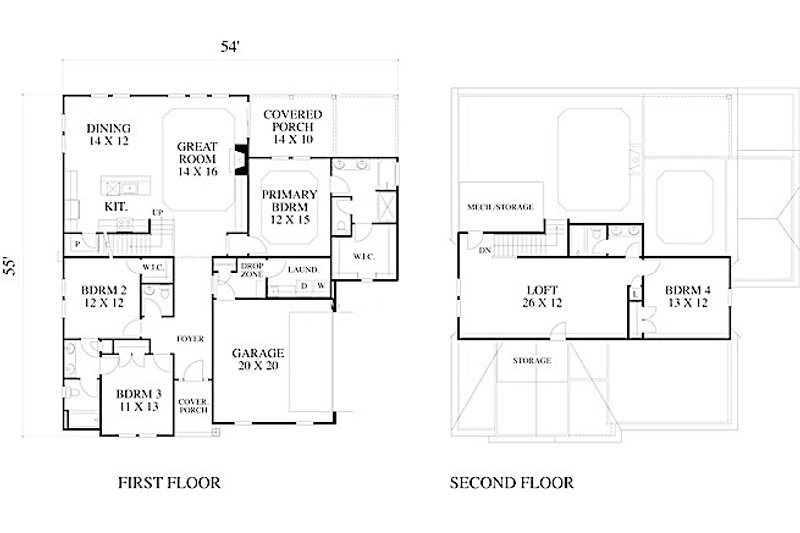 House Blueprint - Floor Plan - Main Floor for Farmhouse House Plan #1053-93 - 4 bed, 3.5 bath
