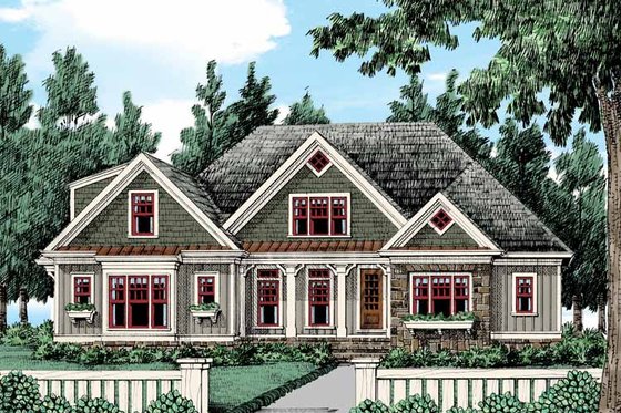 Exterior - Front Elevation 3 for Bungalow House Plan #927-432 - 4 bed, 3 bath