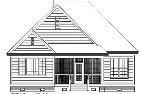 Exterior - Rear Elevation for Traditional House Plan #929-125 - 3 bed, 2 bath