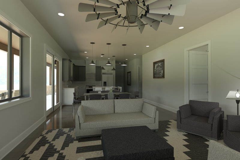 Architectural House Design - Interior - Family Room for Farmhouse House Plan #1069-25 - 2 bed, 2 bath