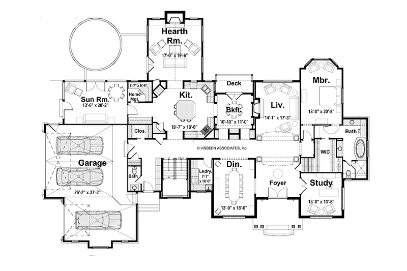 Home Plan - Floor Plan - Main Floor for European House Plan #928-101 - 5 bed, 5.5 bath