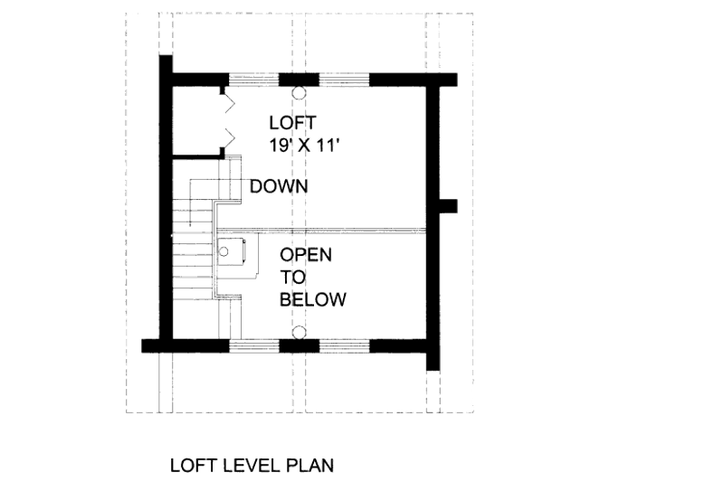 Dream House Plan - Floor Plan - Upper Floor for Log House Plan #117-797, 1 bath