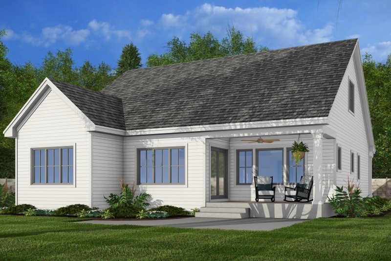 Architectural House Design - Exterior - Rear Elevation 2 for Farmhouse House Plan #51-1404 - 3 bed, 2 bath