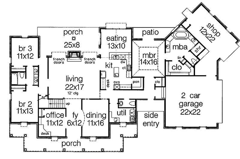 Dream House Plan - Floor Plan - Main Floor for Colonial House Plan #15-390 - 3 bed, 2.5 bath