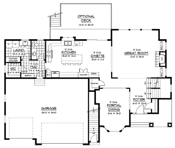 House Plan Design - Traditional Floor Plan - Main Floor Plan #51-660