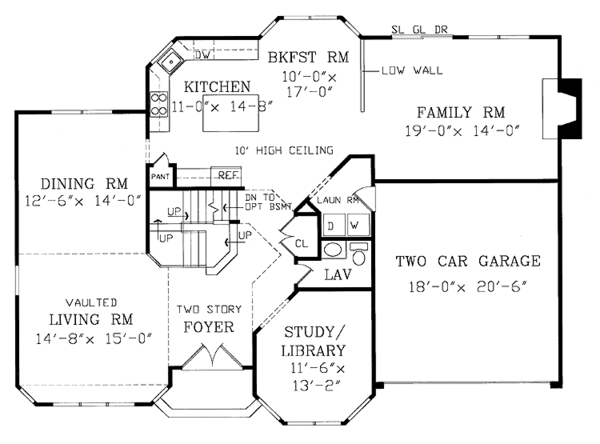 House Plan Design - Traditional Floor Plan - Main Floor Plan #314-191