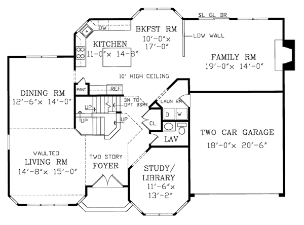 Home Plan - Traditional Floor Plan - Main Floor Plan #314-191