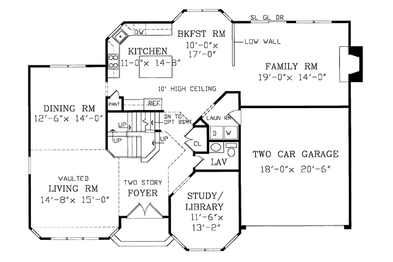 Dream House Plan - Floor Plan - Main Floor for Traditional House Plan #314-191 - 4 bed, 2.5 bath