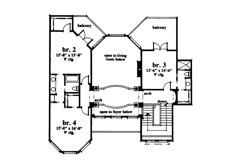 Dream House Plan - Floor Plan - Upper Floor for Mediterranean House Plan #930-42 - 4 bed, 3.5 bath