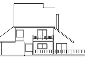 Exterior - Rear Elevation for Contemporary House Plan #60-776 - 3 bed, 2 bath