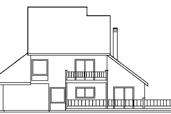 Exterior - Rear Elevation for Contemporary House Plan #60-776 - 3 bed, 2 bath