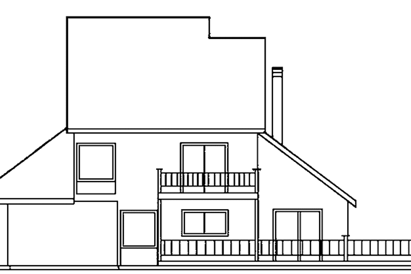 House Design - Exterior - Rear Elevation for Contemporary House Plan #60-776 - 3 bed, 2 bath