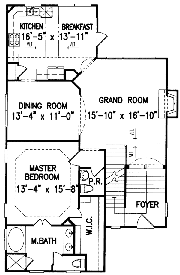 House Plan Design - Traditional Floor Plan - Main Floor Plan #54-237