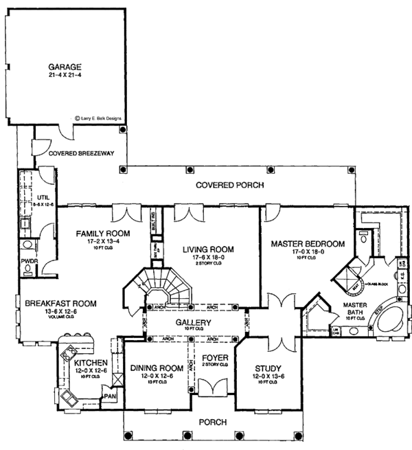 Architectural House Design - Classical Floor Plan - Main Floor Plan #952-72