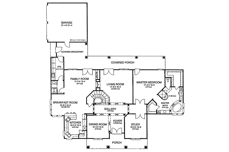 Architectural House Design - Floor Plan - Main Floor for Classical House Plan #952-72 - 4 bed, 3.5 bath