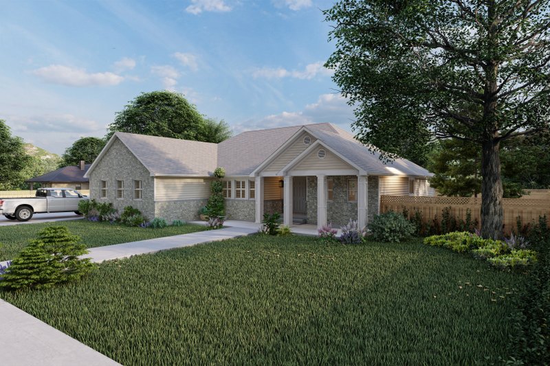 House Blueprint - Exterior - Front Elevation 4 for Traditional House Plan #1060-174 - 3 bed, 2 bath