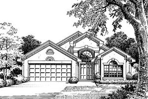 Mediterranean Exterior - Front Elevation Plan #417-157