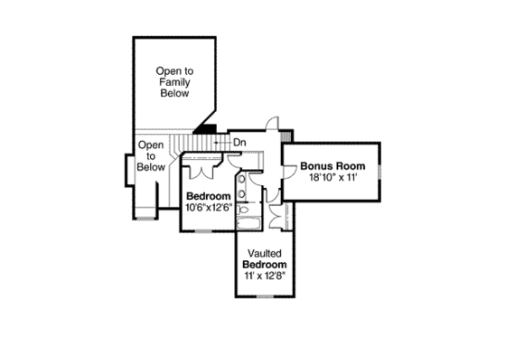 Floor Plan - Upper Floor for Farmhouse House Plan #124-198 - 3 bed, 2.5 bath