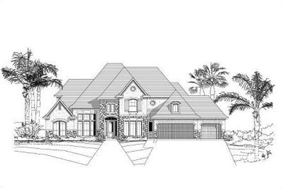 Exterior - Front Elevation for Traditional House Plan #411-501 - 5 bed, 5.5 bath