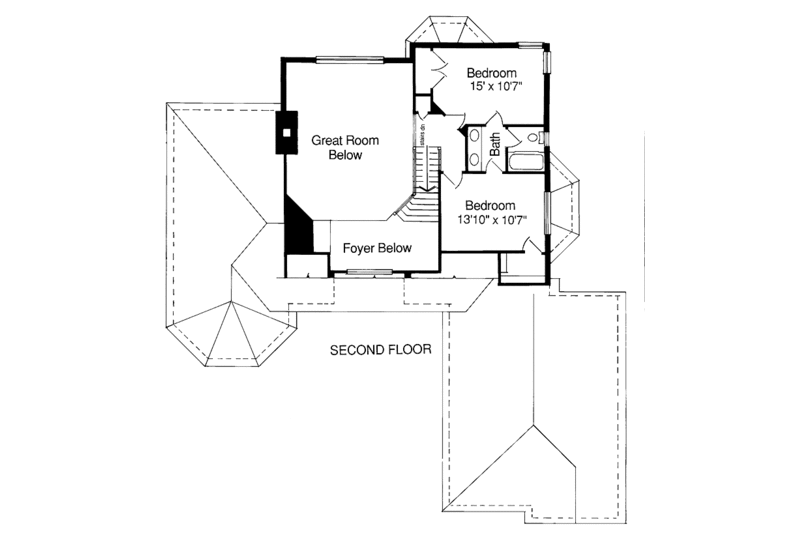 Dream House Plan - Floor Plan - Upper Floor for Country House Plan #46-597 - 3 bed, 2.5 bath