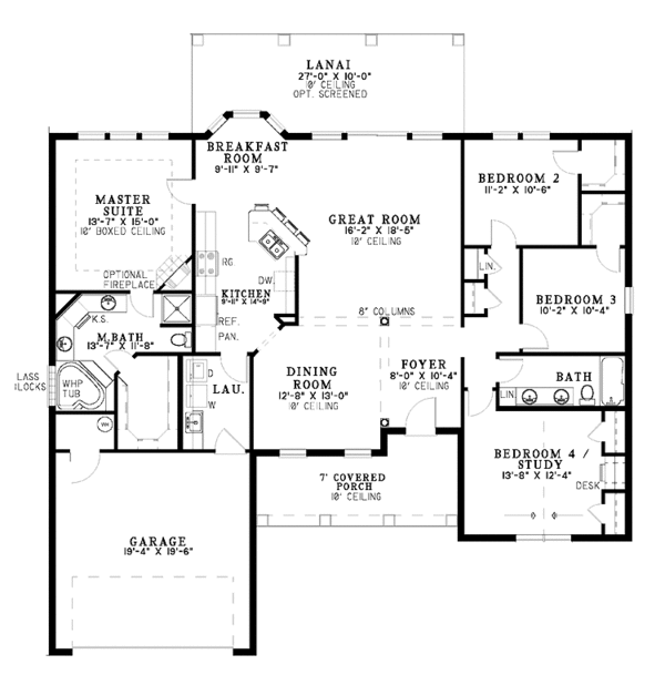 Architectural House Design - European Floor Plan - Main Floor Plan #17-3237