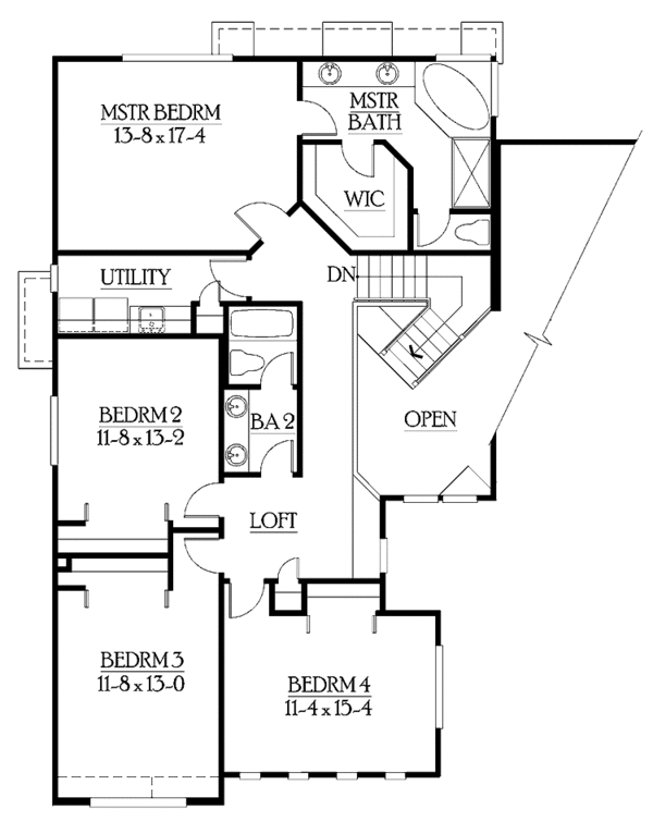 Dream House Plan - Craftsman Floor Plan - Upper Floor Plan #132-313