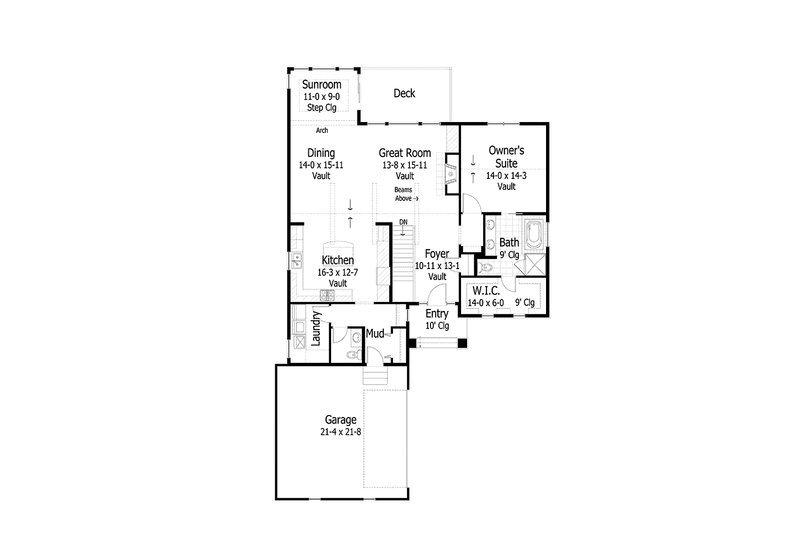 Dream House Plan - Floor Plan - Main Floor for Ranch House Plan #51-1078 - 3 bed, 2.5 bath