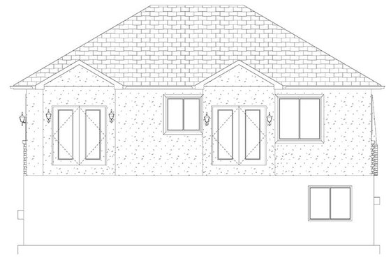 Exterior - Rear Elevation 3 for Ranch House Plan #1060-9 - 5 bed, 3 bath