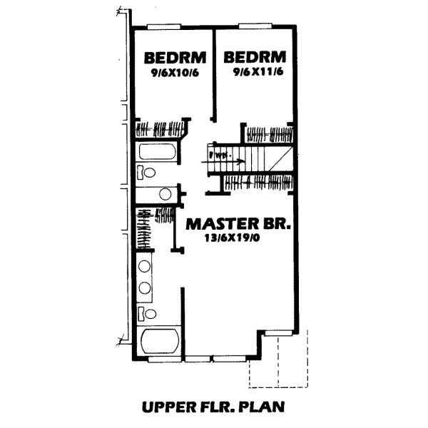 Traditional Floor Plan - Upper Floor Plan #303-283