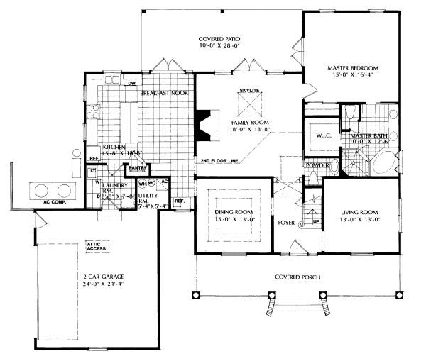 Colonial Floor Plan - Main Floor Plan #417-297