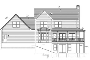 Exterior - Rear Elevation for Traditional House Plan #1010-80 - 3 bed, 2.5 bath