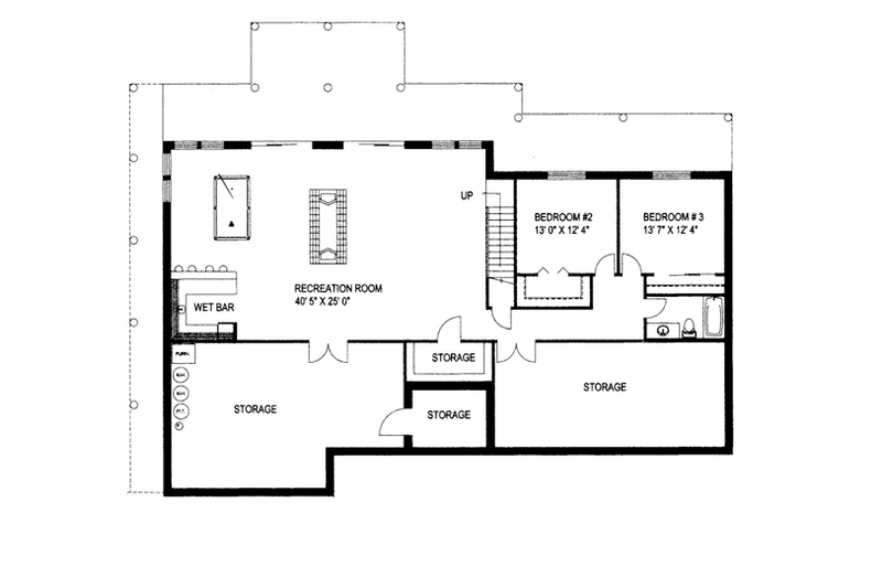 Home Plan - Floor Plan - Lower Floor for Contemporary House Plan #117-842 - 3 bed, 3.5 bath