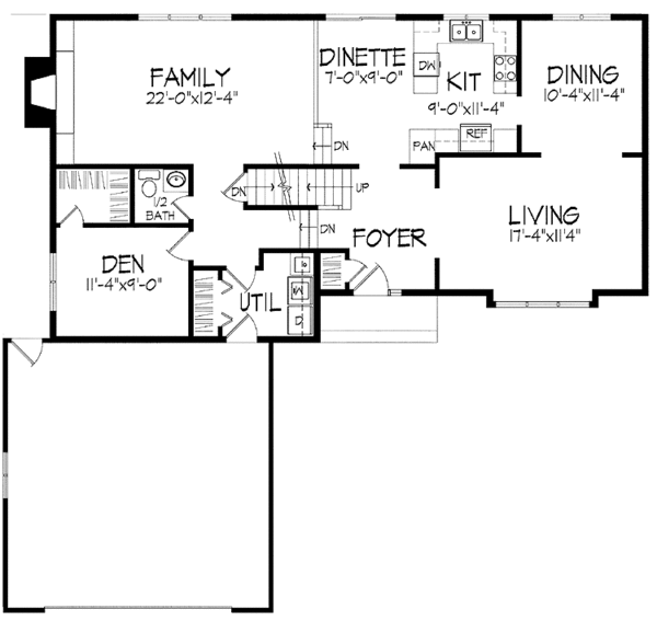 Home Plan - Tudor Floor Plan - Main Floor Plan #51-715