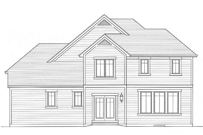 Home Plan - Exterior - Rear Elevation 1 for Country House Plan #46-801 - 4 bed, 2.5 bath