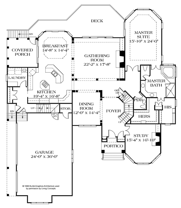 Dream House Plan - Traditional Floor Plan - Main Floor Plan #453-196