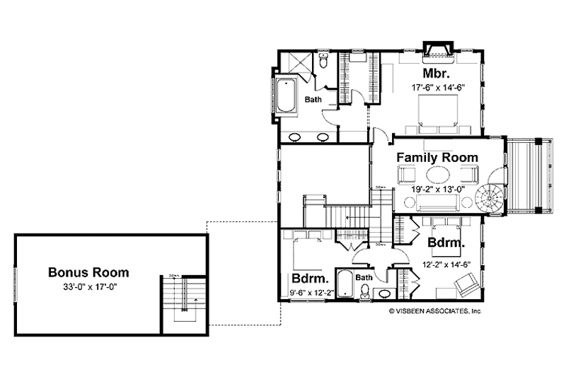 Home Plan - Floor Plan - Upper Floor for Craftsman House Plan #928-59 - 3 bed, 2.5 bath