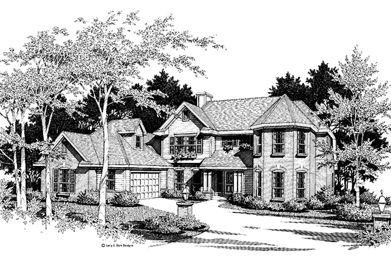 Home Plan - Exterior - Front Elevation 3 for Traditional House Plan #952-5 - 4 bed, 3 bath