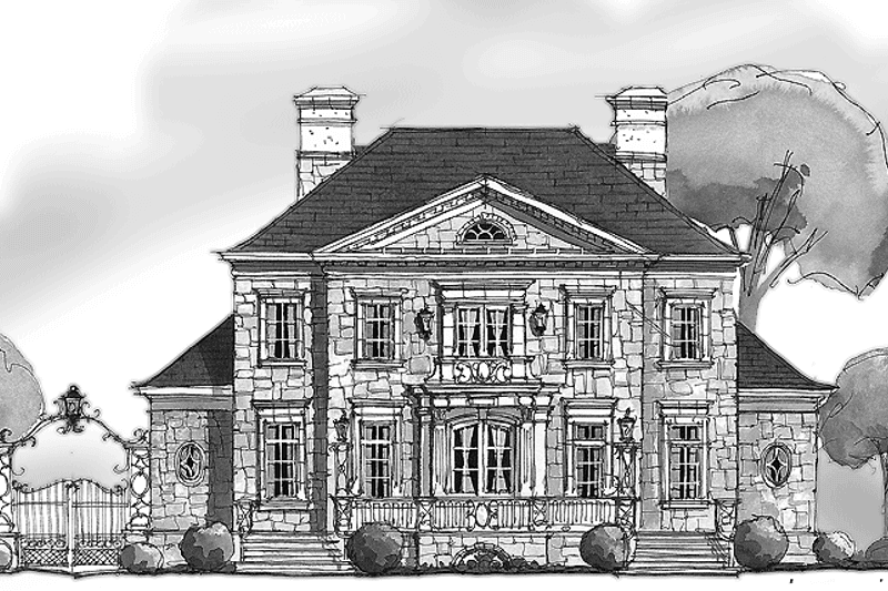 Architectural House Design - Exterior - Front Elevation 3 for Country House Plan #429-329 - 5 bed, 4.5 bath