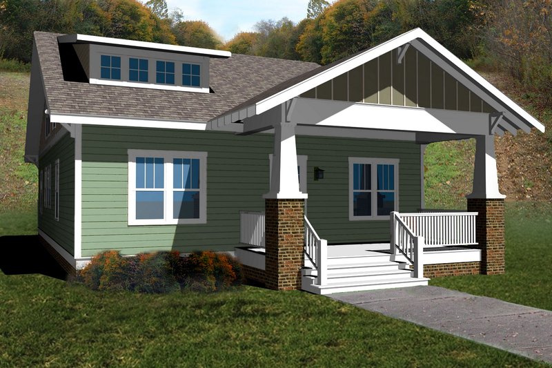 House Blueprint - Craftsman Exterior - Front Elevation Plan #461-37