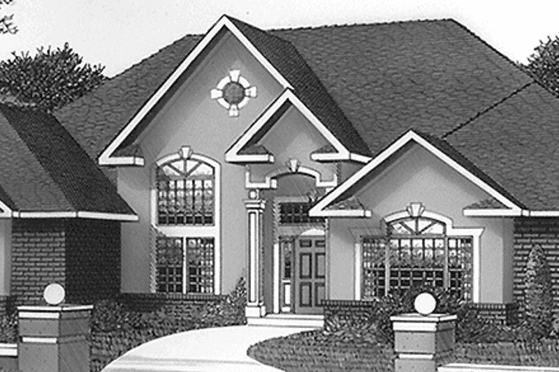 Dream House Plan - Exterior - Front Elevation 3 for Mediterranean House Plan #11-260 - 3 bed, 2 bath