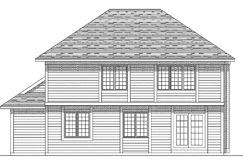 Home Plan - Exterior - Rear Elevation for Traditional House Plan #70-1359 - 4 bed, 2.5 bath