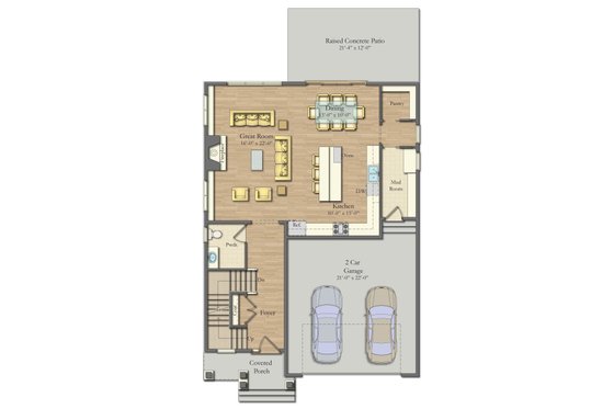 Floor Plan - Main Floor for Farmhouse House Plan #1057-39 - 4 bed, 3.5 bath