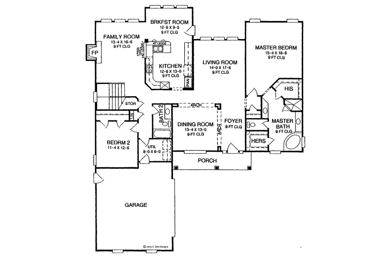 Architectural House Design - Floor Plan - Main Floor for Contemporary House Plan #952-147 - 4 bed, 3 bath