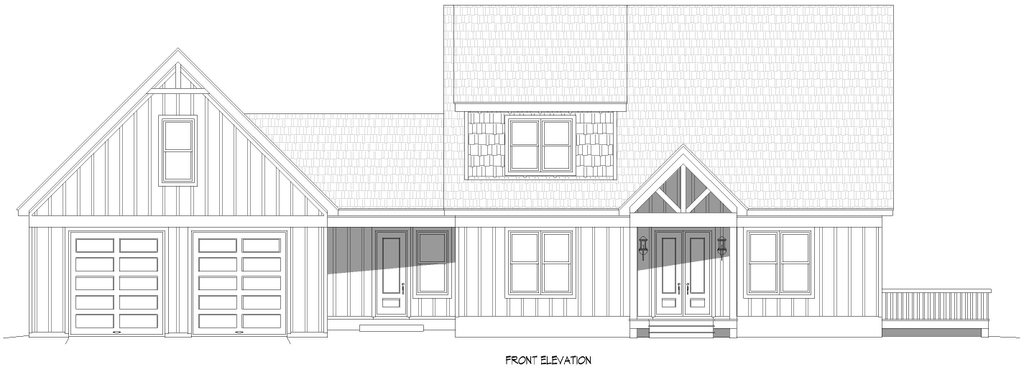 Exterior - Front Elevation 4 for Farmhouse House Plan #932-1427 - 3 bed, 2 bath