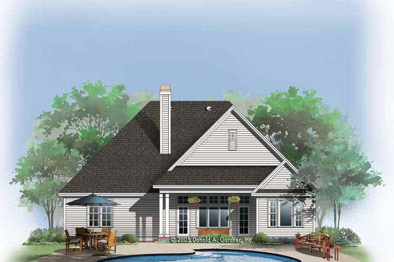 Home Plan - Exterior - Rear Elevation for Ranch House Plan #929-763 - 3 bed, 3 bath